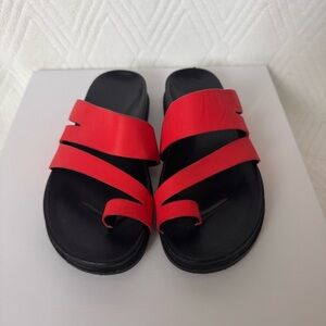 Marc Fisher Women’s Red and Black Leather Sandals